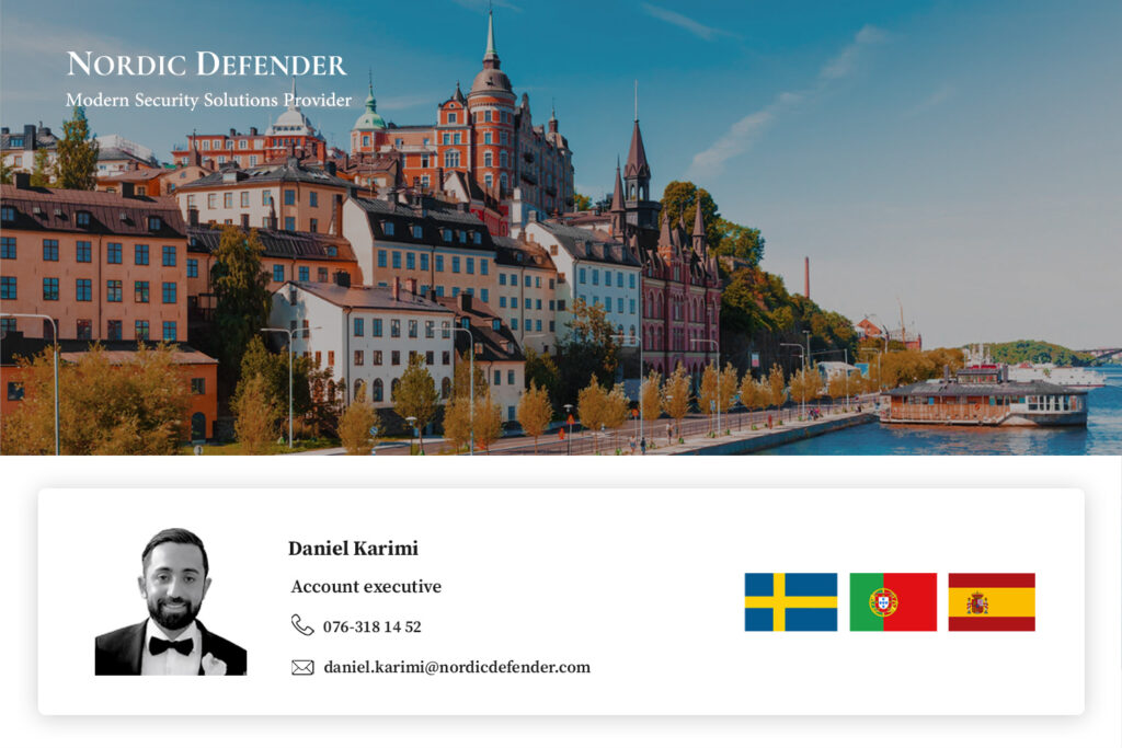Nordic Defender Brings Mr. Daniel Karimi as Account Executive to Strengthen the Nordic Defender Sales Team.